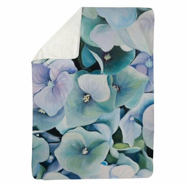 Begin Home Decor 60 x 80 in. Hydrangea Plant-Sherpa Fleece Blanket 5545-6080-FL147